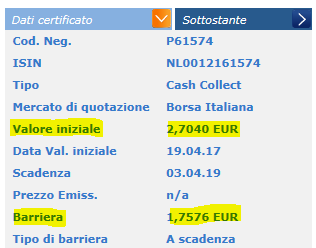 valutazione iniziale